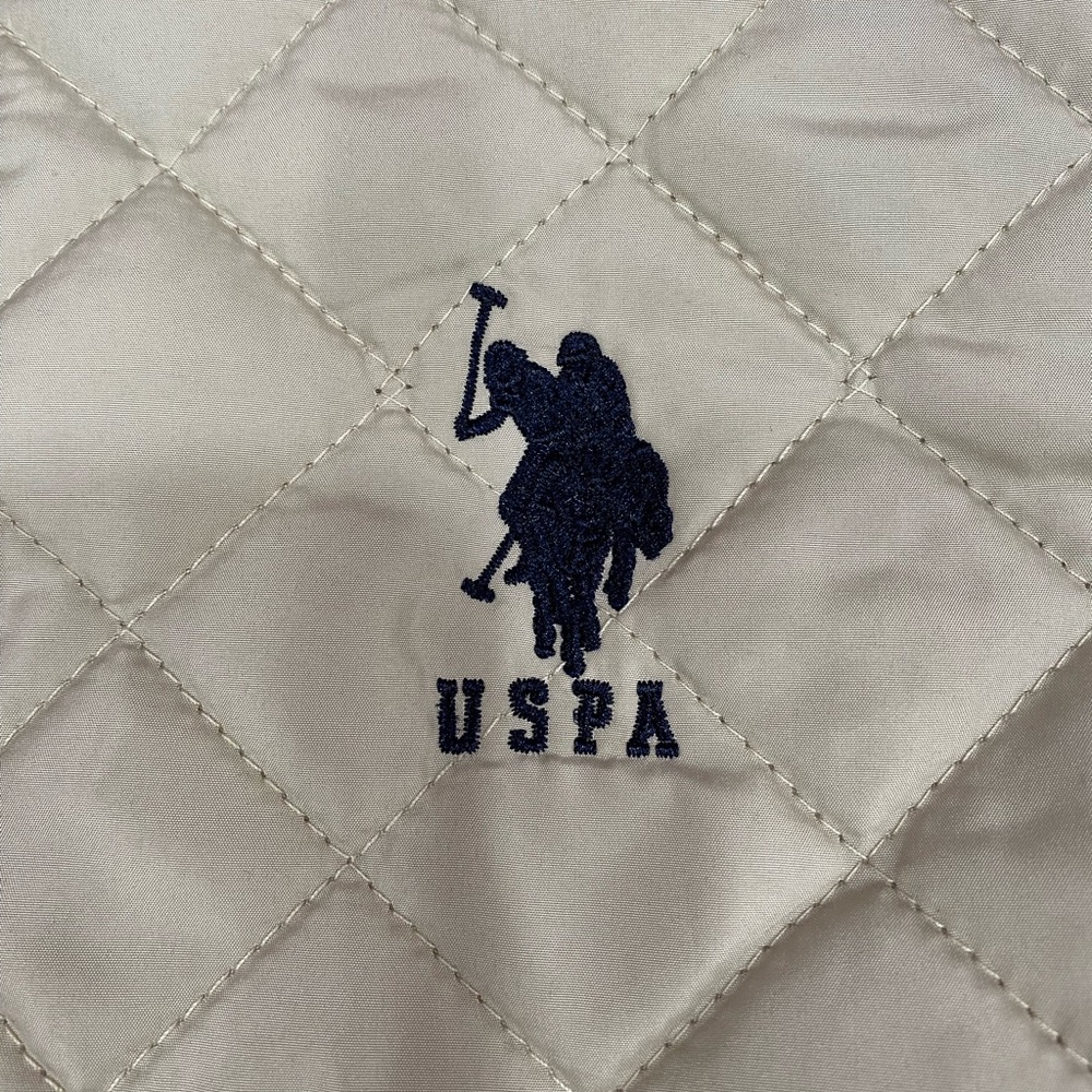 NWT U.S. Polo Assn. Beige Tan Quilted Jacket Puffer Coat Women’s Small - Picture 7 of 11